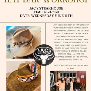 Hat Bar Workshop event flier