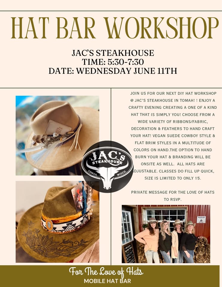Hat Bar Workshop event flier