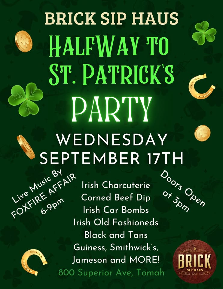 half way to st. Patrick's day party event flier