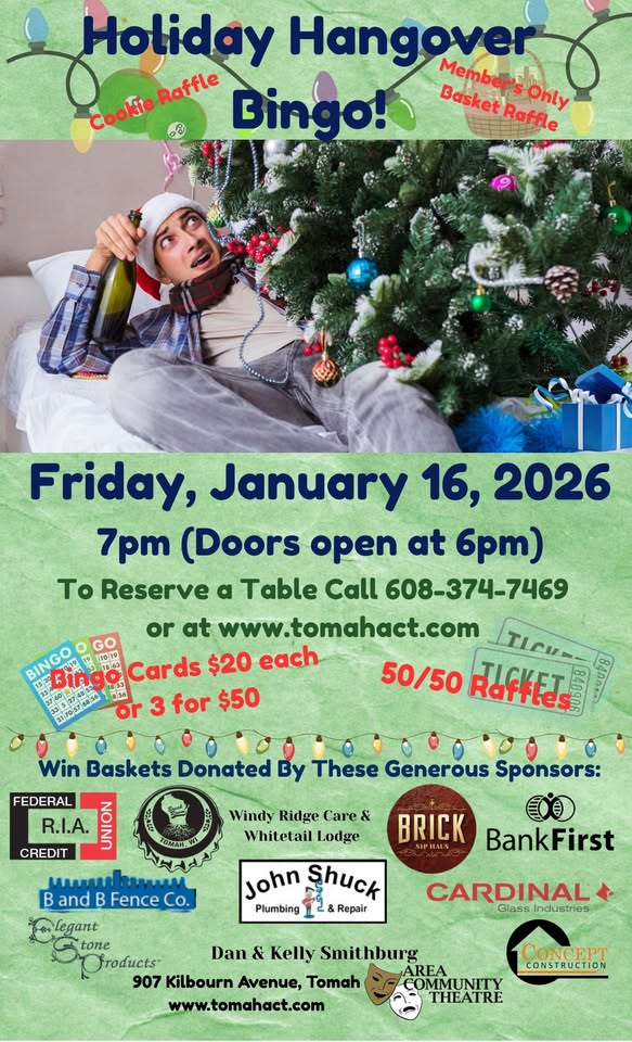 Holiday Hangover Bingo event flier