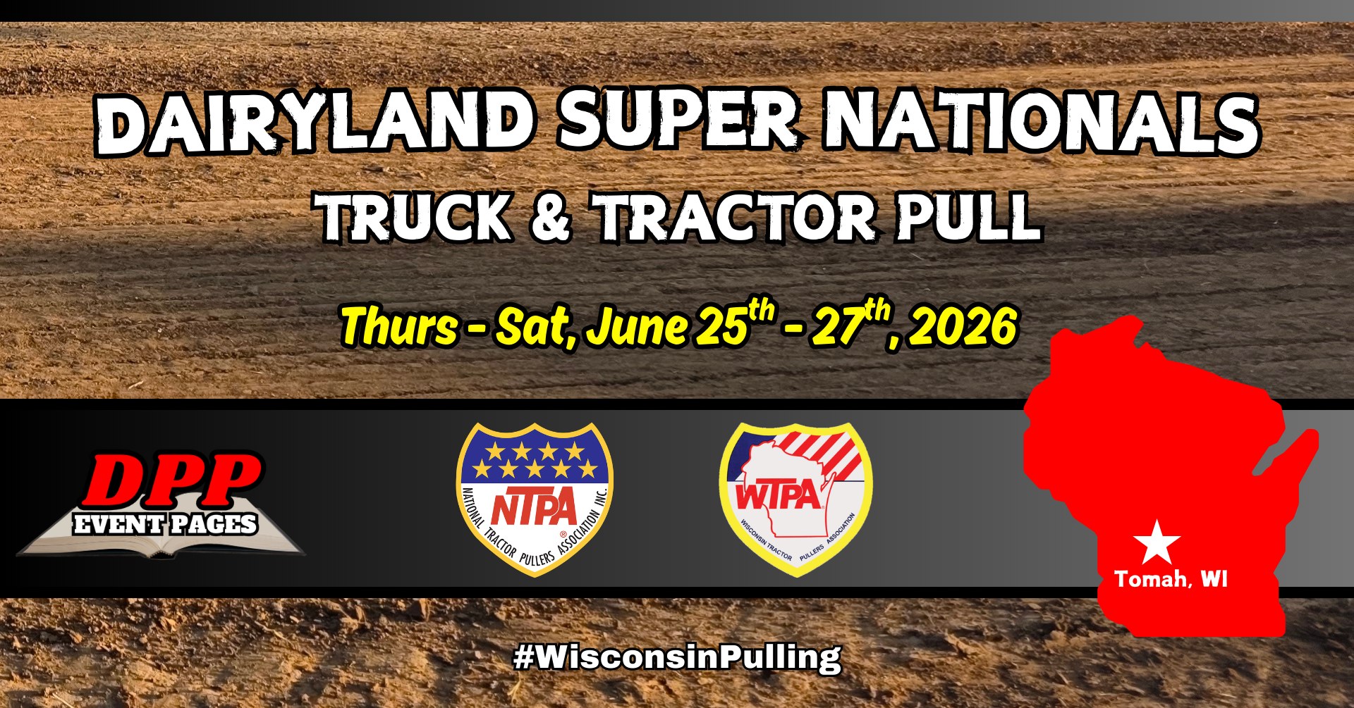 A poster that shows the event information, along with a picture of Wisconsin state image.