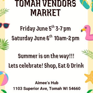 A poster with summer information on it for the market.