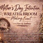 A poster with a broom and Wreath on it, the poster also displays the event information.