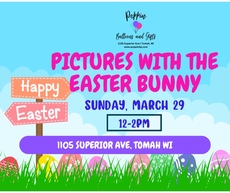 A poster with the event information on it in different colored front.