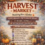 A poster showing the event information with a theme of autumn.