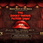 A poster that shows the event information and showing a pair of lips.