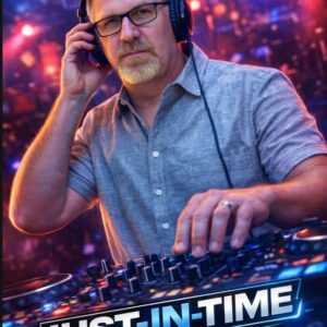 A photo of a man DJing.