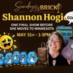 A photo of Shannon Hogie with a gaiter and next to her is a sun and birds crying.