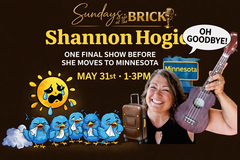 A photo of Shannon Hogie with a gaiter and next to her is a sun and birds crying.