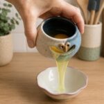a ceramic egg yolk strainer