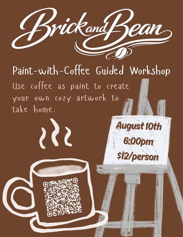 paint with coffee event flier