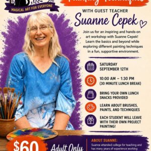 Painting Techniques for adults event flier