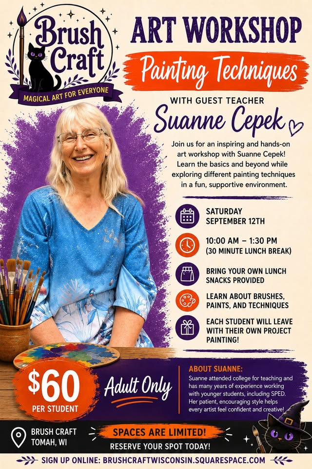 Painting Techniques for adults event flier