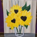 a painting of sunflowers