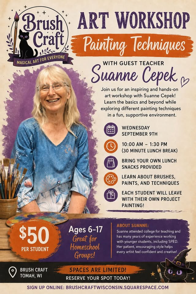 Art workshop for kids event flier