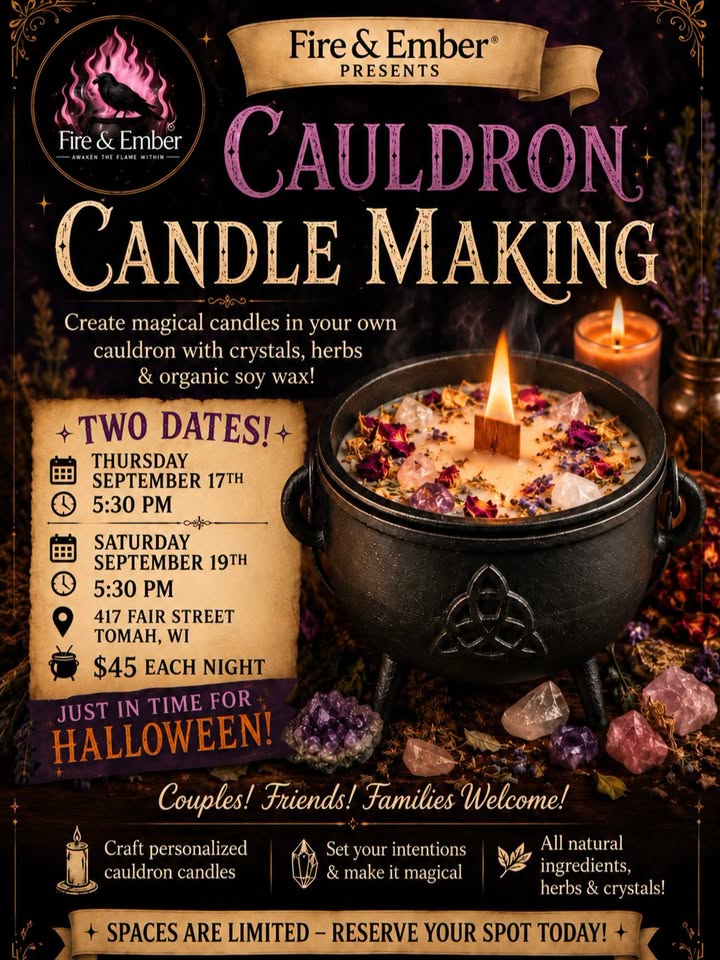 Cauldron Candle Making class event flier