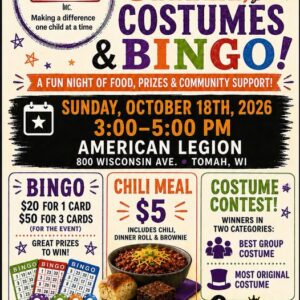Chili Dinner, costume contest event flier
