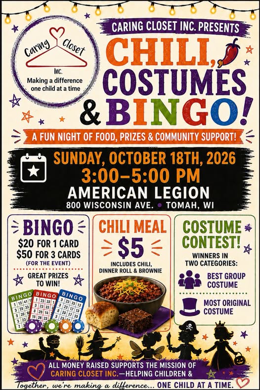 Chili Dinner, costume contest event flier